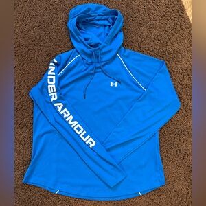 Under Armor Hoodie Lightweight Cooling Bright Blue Top Shirt